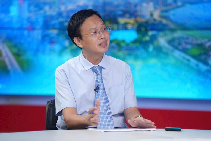 TS Trần Xuân Lượng, Viện trưởng Viện Nghiên cứu Kinh tế và Bất động sản Việt Nam tại chương trình. Ảnh: Phạm Hùng