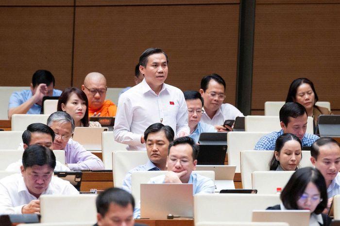 Đại biểu Lê Công Đỉnh (Đoàn Long An) thảo luận. Ảnh: media.quochoi.vn