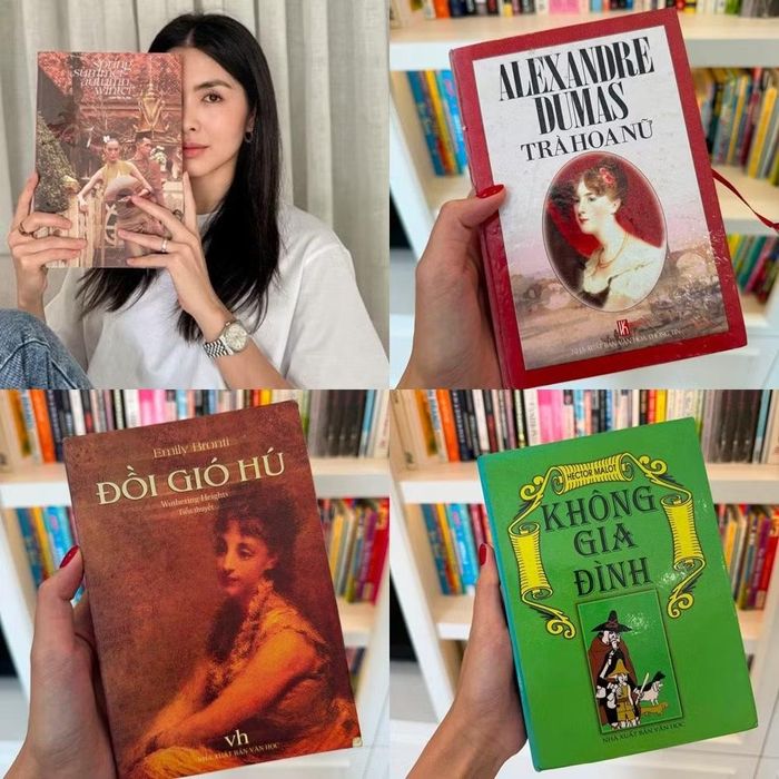 Nữ diễn viên vẫn giữ được những cuốn sách đã đọc từ lâu.