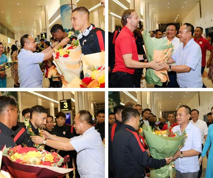 Trao vòng nguyệt quế cùng những bó hoa tươi thắm cho các thành viên đội bóng, Trung tướng, Anh hùng lực lượng vũ trang nhân dân Nguyễn Thanh Tùng, Ủy viên Ban Thường vụ Thành ủy, Bí thư Đảng ủy, Giám đốc CATP Hà Nội chúc mừng và biểu dương thành tích xuất sắc giành vé dự AFC Champions League Elite 2026/27.
