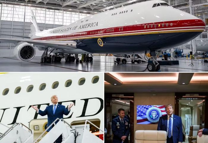 Ông Trump đến Thổ Nhĩ Kỳ ngày 8/7 trên máy bay Boeing 747-8 được Qatar tặng cho Mỹ, sau đó được cải tiến thành chuyên cơ chở tổng thống với tên hiệu Máy bay Chuyển tiếp VC-25B.