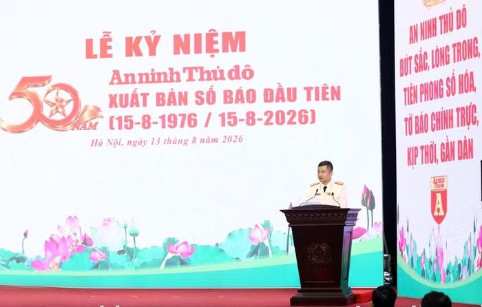 Trung tá Chu Quốc Dũng, Trưởng ban Biên tập An ninh Thủ đô phát biểu đáp từ