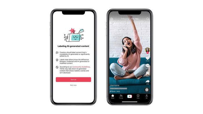  Nhãn dán của TikTok với nội dung nghi do AI tạo. Ảnh: TikTok. 