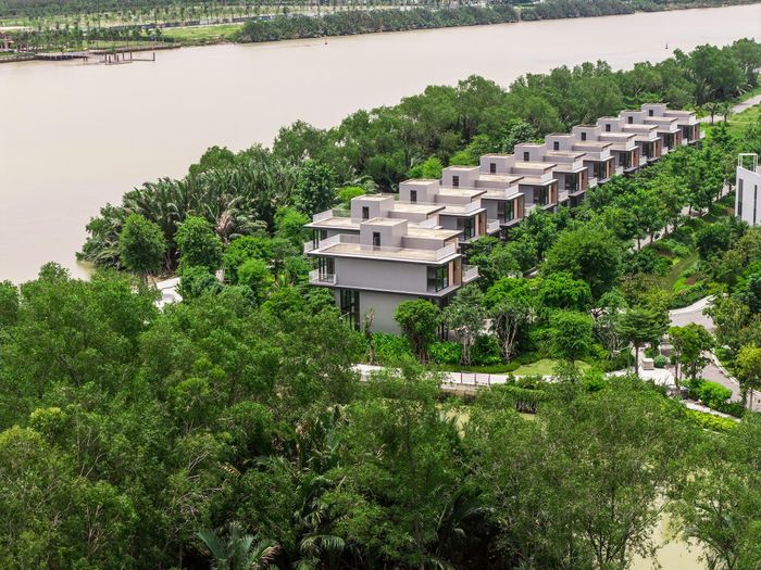  Phần lớn diện tích tại Ecovillage Saigon River dành cho cây xanh, mặt nước. Ảnh: Phong Anh. 