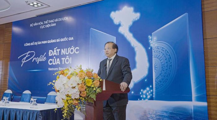 Thứ trưởng Bộ VHTTDL Tạ Quang Đông phát biểu tại sự kiện công bố dự án “Profile Đất nước của tôi”.