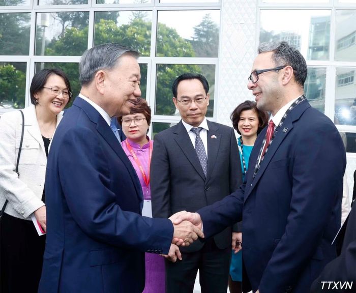  Tổng Bí thư, Chủ tịch nước Tô Lâm tới dự Diễn đàn Giáo dục đại học và Giáo dục nghề nghiệp﻿ Việt Nam-New Zealand 2026, tại Trường đại học Công nghệ Auckland. (Ảnh: Thống Nhất/TTXVN) 