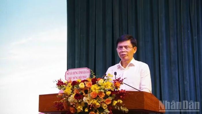 Thứ trưởng Xây dựng Lê Anh Tuấn phát biểu tại hội thảo. (Ảnh: Thanh Tùng)
