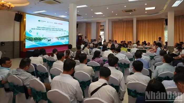 Toàn cảnh Hội thảo “Tăng cường quản lý chất thải rắn trong nuôi trồng thủy sản vùng Đồng bằng sông Cửu Long”.