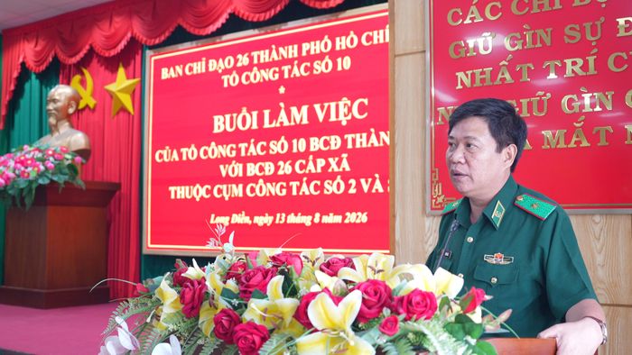  Thiếu tướng Trần Thanh Đức phát biểu kết luận tại buổi làm việc 