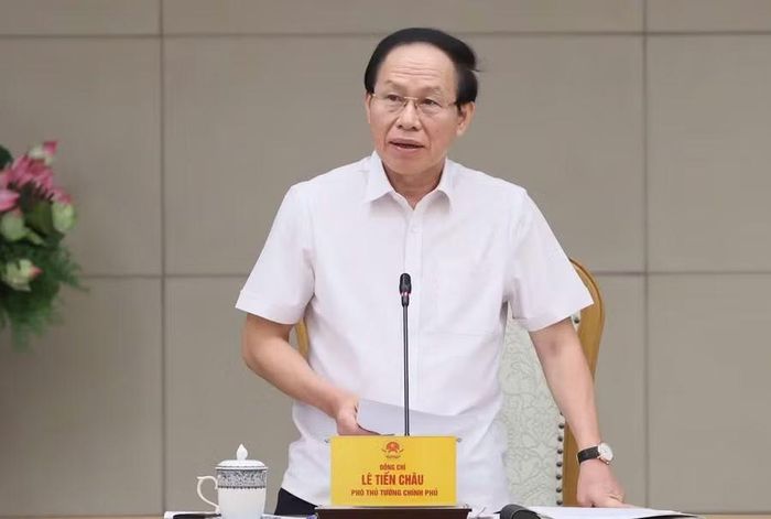 Phó Thủ tướng Lê Tiến Châu phát biểu tại buổi làm việc. Ảnh: chinhphu.vn/Thu Sa