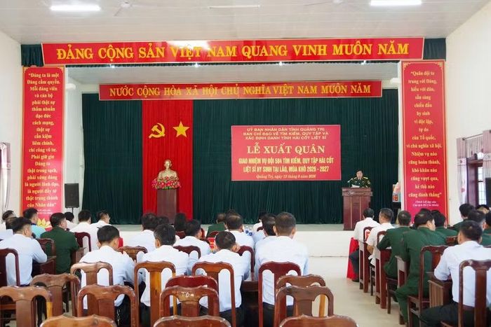 Lễ xuất quân, giao nhiệm vụ cho Đội 584 triển khai tìm kiếm hài cốt liệt sĩ tại Lào.