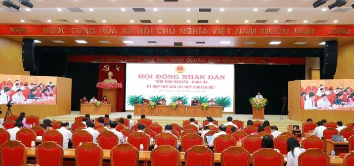 Toàn cảnh phiên khai mạc kỳ họp thứ 6 HĐND tỉnh Thái Nguyên.