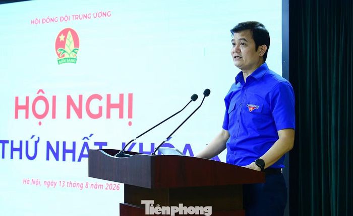 Anh Bùi Quang Huy phát biểu tại hội nghị. Ảnh: Xuân Tùng