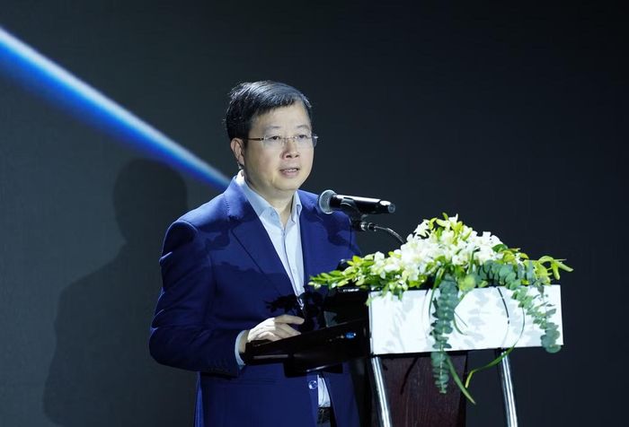 Ông Nguyễn Thanh Lâm, Ủy viên Ban chấp hành Trung ương Đảng, Tổng Giám đốc Đài Truyền hình Việt Nam - phát biểu tại sự kiện.