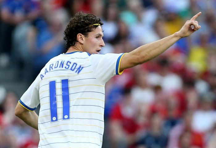 Aaronson gỡ hòa cho Leeds - Ảnh: LUFC