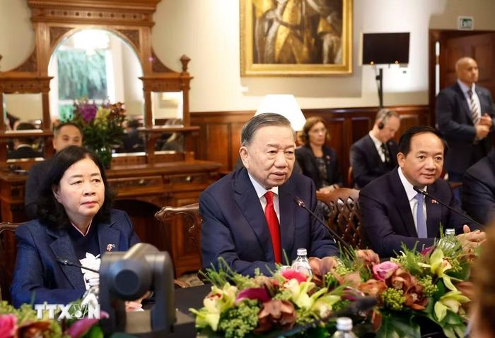 Tổng Bí thư, Chủ tịch nước Tô Lâm phát biểu tại cuộc hội đàm chính thức với Thủ tướng New Zealand Christopher Luxon. (Ảnh: Thống Nhất/TTXVN)