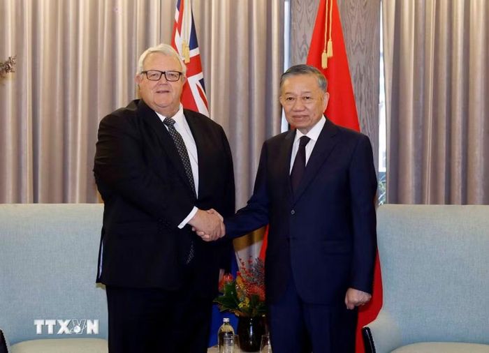 Tổng Bí thư, Chủ tịch nước Tô Lâm hội kiến Chủ tịch Quốc hội New Zealand Gerry Brownlee. (Ảnh: Thống Nhất/TTXVN)