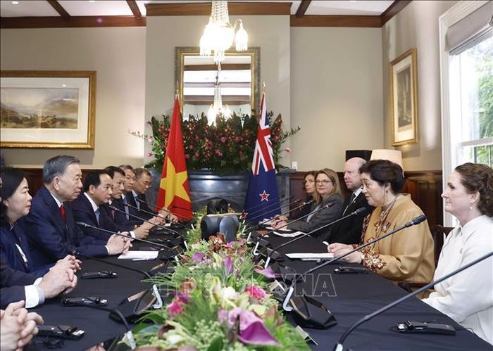 Tổng Bí thư, Chủ tịch nước Tô Lâm hội đàm với Toàn quyền New Zealand Cindy Kiro. Ảnh: Thống Nhất/TTXVN