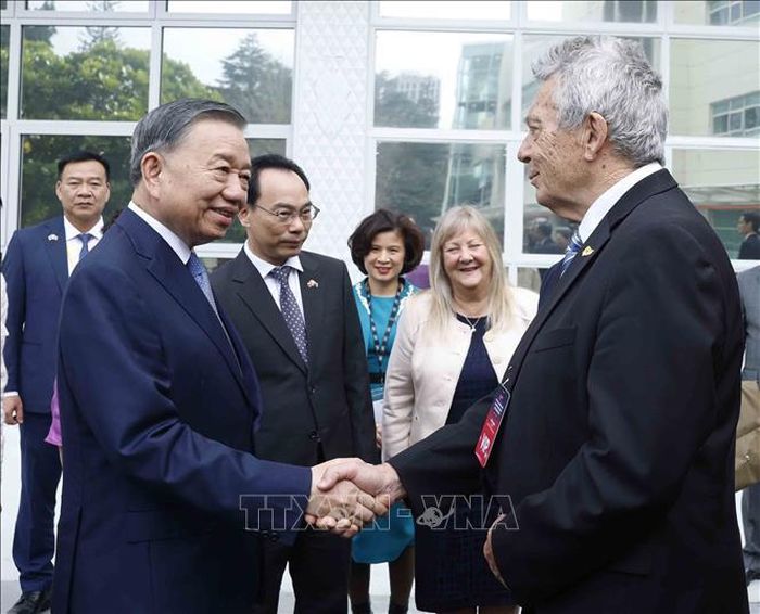Tổng Bí thư, Chủ tịch nước Tô Lâm tới dự Diễn đàn Giáo dục đại học và Giáo dục nghề nghiệp Việt Nam - New Zealand 2026, tại Trường Đại học Công nghệ Auckland. Ảnh: Thống Nhất/TTXVN