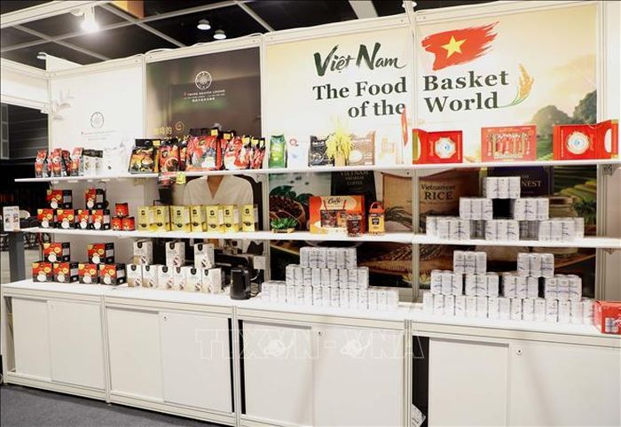 Một phần trong gian trưng bày của Việt Nam tại hội chợ. Ảnh: Xuân Vịnh/PV TTXVN tại Hong Kong, Trung Quốc