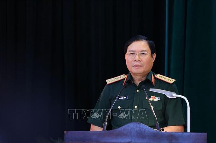 Đại tướng Nguyễn Tân Cương, Tổng tham mưu trưởng. Quân đội nhân dân Việt Nam, Thứ trưởng Bộ Quốc phòng phát biểu. Ảnh: Tuấn Anh/TTXVN