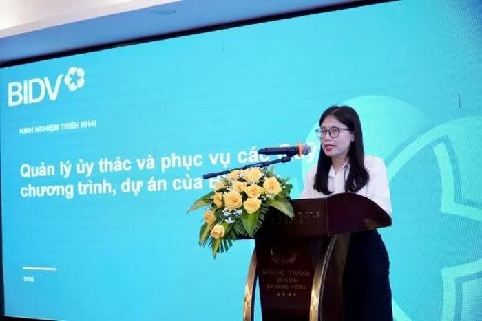 Bà Đinh Hương Thủy - Phó Giám đốc Ban Định chế tài chính, Ngân hàng BIDV. Ảnh: VNEEP