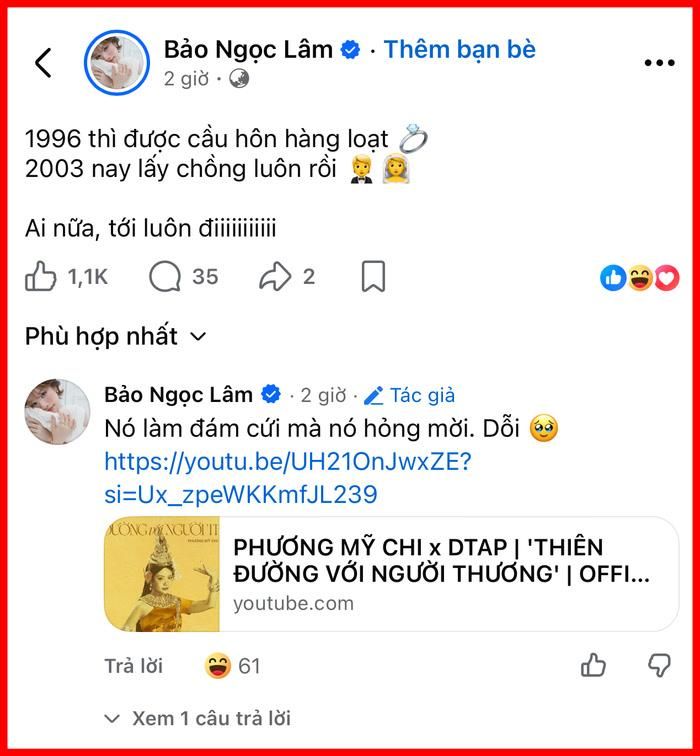 Lâm Bảo Ngọc cũng không nằm ngoài sự thích thú dành cho sản phẩm mới của Phương Mỹ Chi.