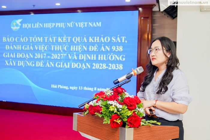 Tiến sĩ Phùng Thị Quỳnh Trang báo cáo kết quả kháo sát Đề án 938.