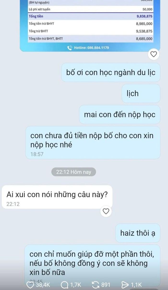 Chia sẻ của nữ sinh khiến cộng đồng mạng "dậy sóng".