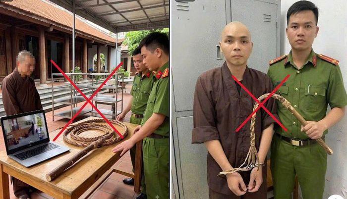 Những hình ảnh sai sự thật lan truyền trên mạng xã hội. (Ảnh: Công an tỉnh Phú Thọ)