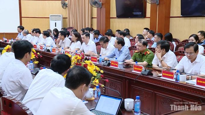 Đại diện các sở, ngành tỉnh Thanh Hoá dự buổi làm việc. Ảnh: Xuân Trường