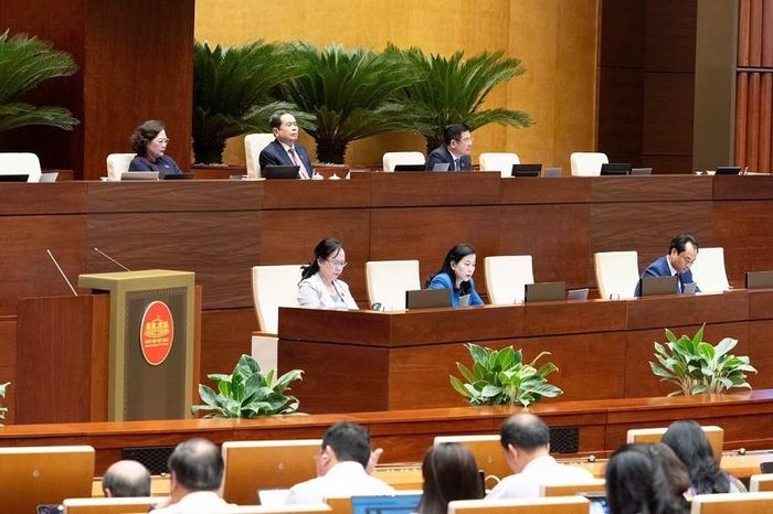 Chủ tịch Quốc hội Trần Thanh Mẫn và Phó Chủ tịch Quốc hội Nguyễn Hồng Diên điều hành phiên họp. Ảnh: quochoi.vn.