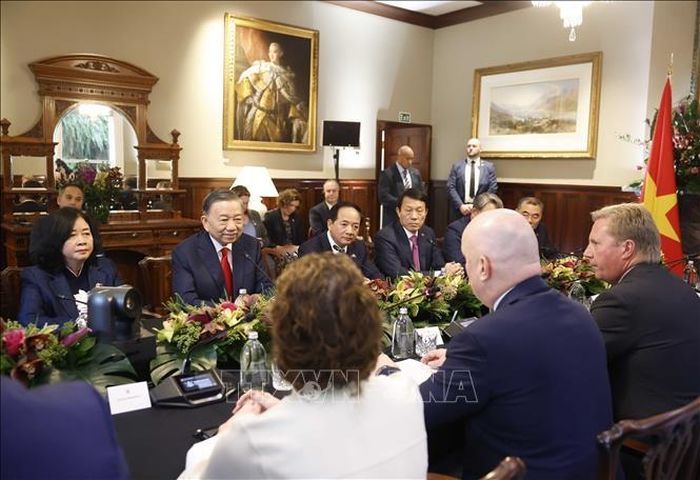 Tổng Bí thư, Chủ tịch nước Tô Lâm hội đàm chính thức với Thủ tướng New Zealand Christopher Luxon. Ảnh: Thống Nhất – TTXVN