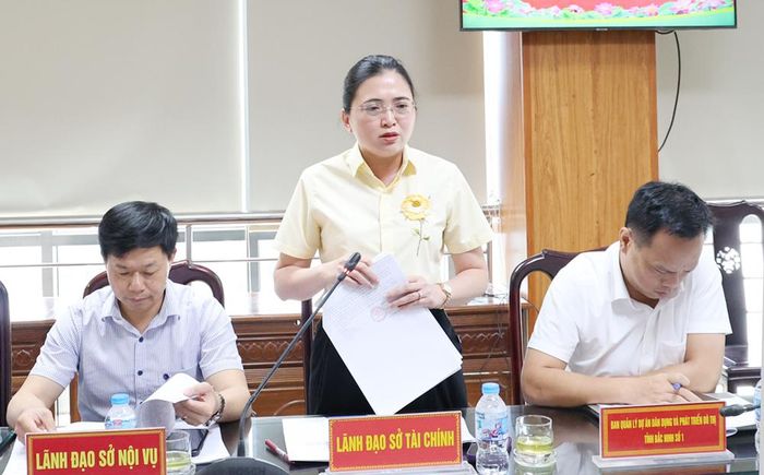  Đại diện lãnh đạo Sở Tài chính phát biểu tại buổi làm việc. 