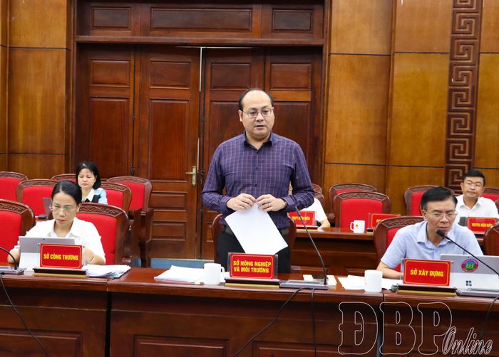 Lãnh đạo Sở Nông nghiệp và Môi trường phát biểu tại hội nghị.