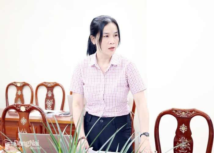 Đại diện Sở Tư pháp phát biểu tại cuộc họp. Ảnh: Hồ Thảo