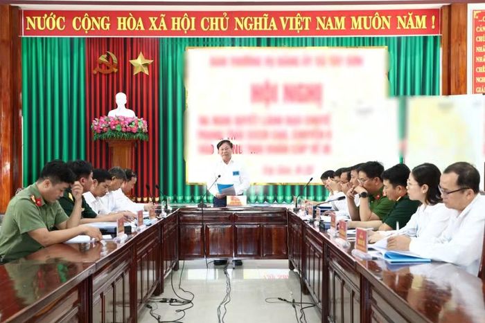 Một hội nghị trong nội dung diễn tập phần vận hành cơ chế. Ảnh: Thành Phúc