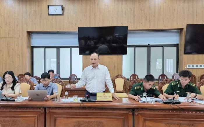 Phó Chủ tịch UBND tỉnh Dương Mah Tiệp phát biểu tại buổi làm việc. Ảnh: Hồng Thương