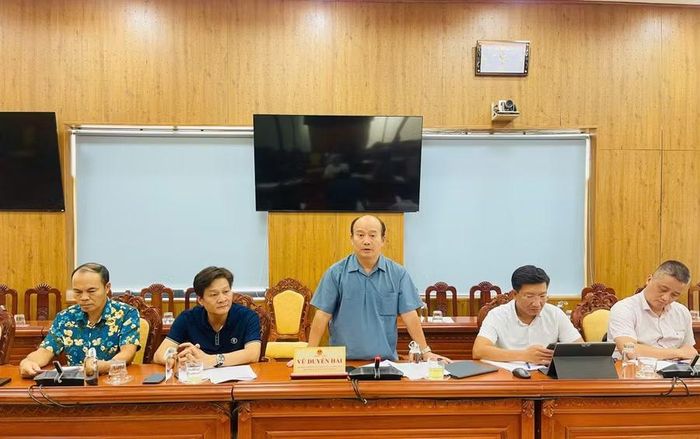 Phó Cục trưởng Cục Thủy sản và Kiểm ngư Vũ Duyên Hải phát biểu tại buổi làm việc. Ảnh: Hồng Thương