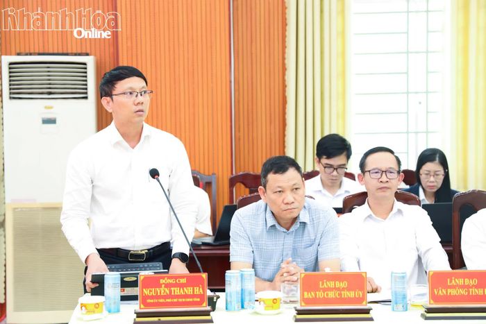 Phó Chủ tịch UBND tỉnh Nguyễn Thanh Hà phát biểu tại buổi làm việc.