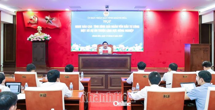 Đồng chí Trịnh Minh Hoàng phát biểu chỉ đạo tại cuộc họp.