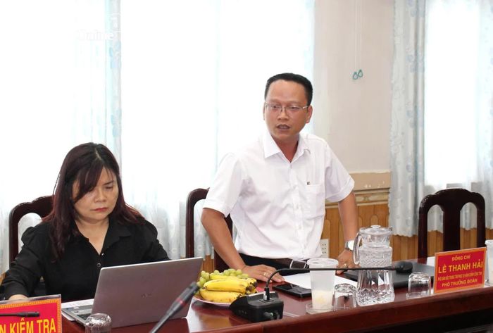 Đại diện Đoàn kiểm tra số 2 phát biểu tại buổi làm việc.