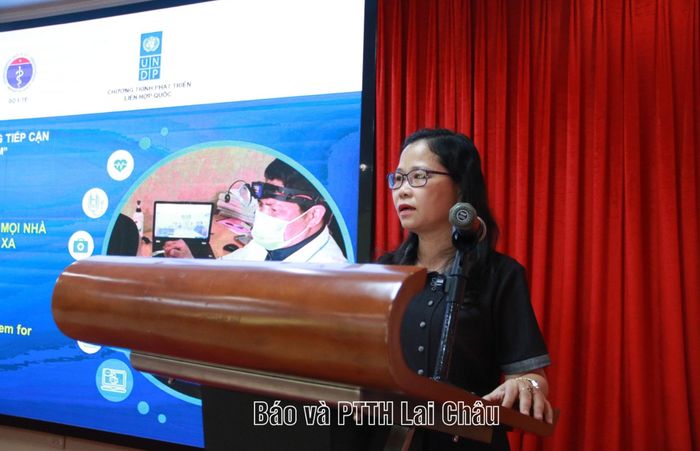 Thạc sĩ, bác sĩ Nguyễn Thanh Hà – Quản lý dự án Chương trình phát triển Liên Hợp Quốc Việt Nam phát biểu tại buổi tập huấn.