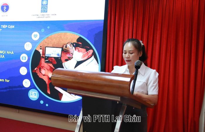 Đồng chí Nguyễn Thị Hương - Phó Giám đốc Sở Y tế Lai Châu phát biểu tại buổi tập huấn.
