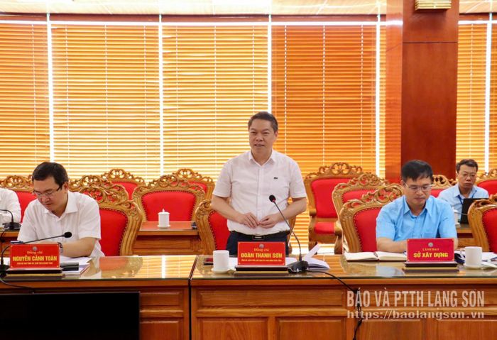 Đồng chí Đoàn Thanh Sơn, Phó Chủ tịch UBND tỉnh phát biểu tại buổi làm việc