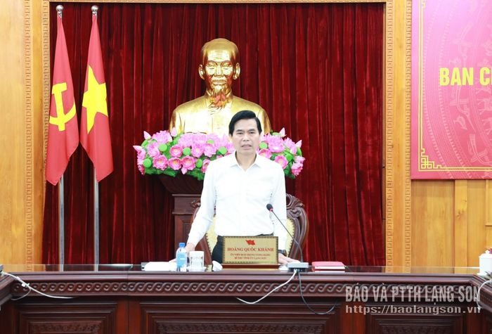 Đồng chí Hoàng Quốc Khánh, Ủy viên Trung ương Đảng, Bí thư Tỉnh ủy, Trưởng BCĐ Phát triển nông nghiệp tỉnh phát biểu kết luận hội nghị