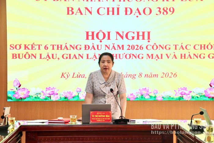 Chủ tịch UBND, Trưởng BCĐ 389 phường Kỳ Lừa phát biểu tại hội nghị
