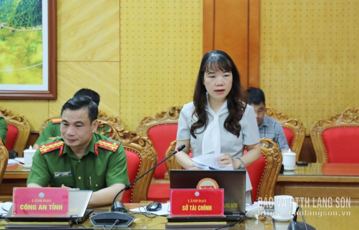 Lãnh đạo Sở Tài chính báo cáo nội dung liên quan tại cuộc họp