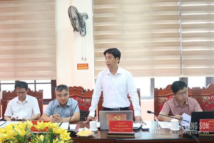 Lãnh đạo xã Ba Sơn phát biểu tại buổi khảo sát