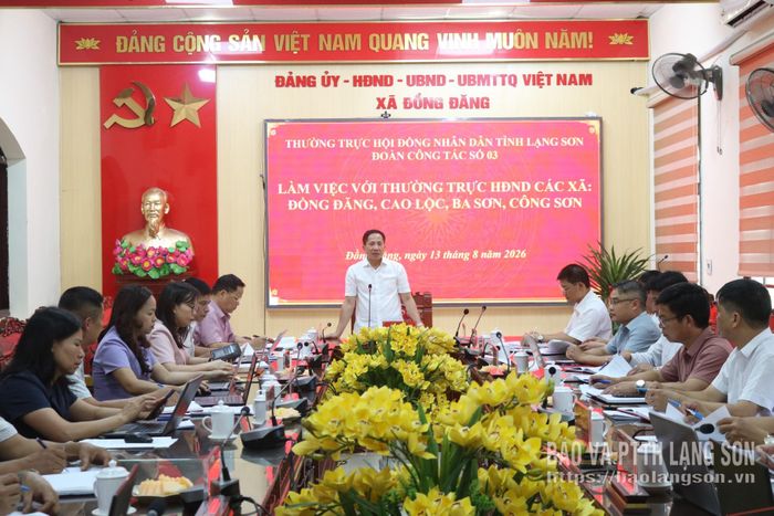 Đồng chí Nguyễn Văn Trường, Phó Chủ tịch HĐND tỉnh phát biểu tại buổi khảo sát